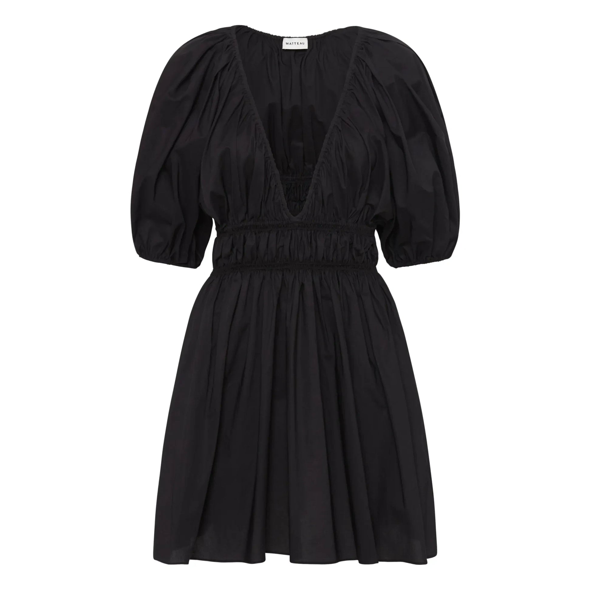 Matteau - Shired Plunge Mini Dress | Black