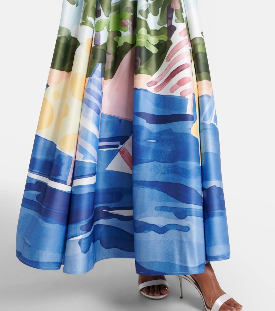 Leo Lin - Printed pleated maxi skirt