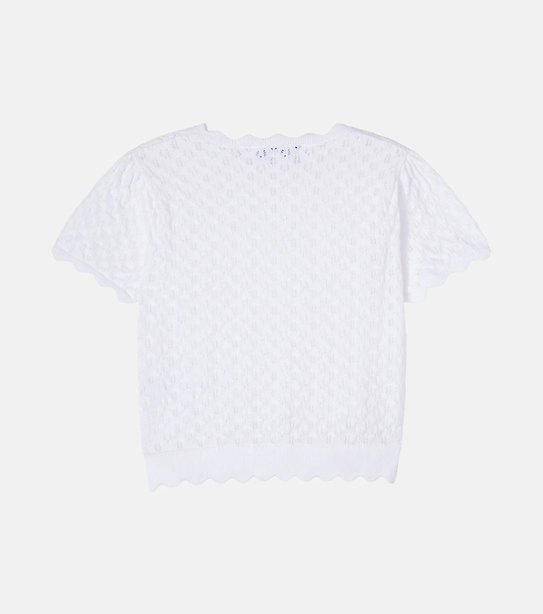 Tartine et Chocolat - Scalloped pointelle cotton sweater