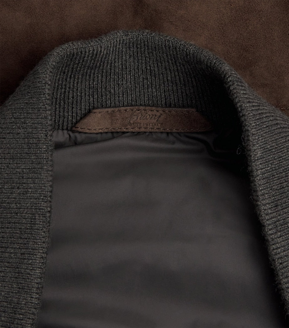 Brown Suede-Nappa Padded Gilet