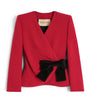 Valentino Red Virgin Wool Bow Blazer