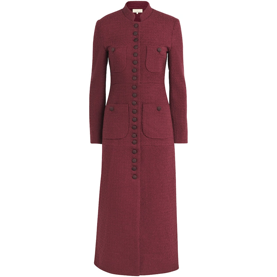 Liberowe Burgundy Wool-Blend Imperial Coat