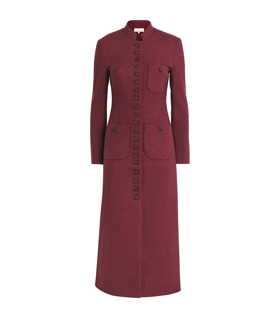 Liberowe Burgundy Wool-Blend Imperial Coat