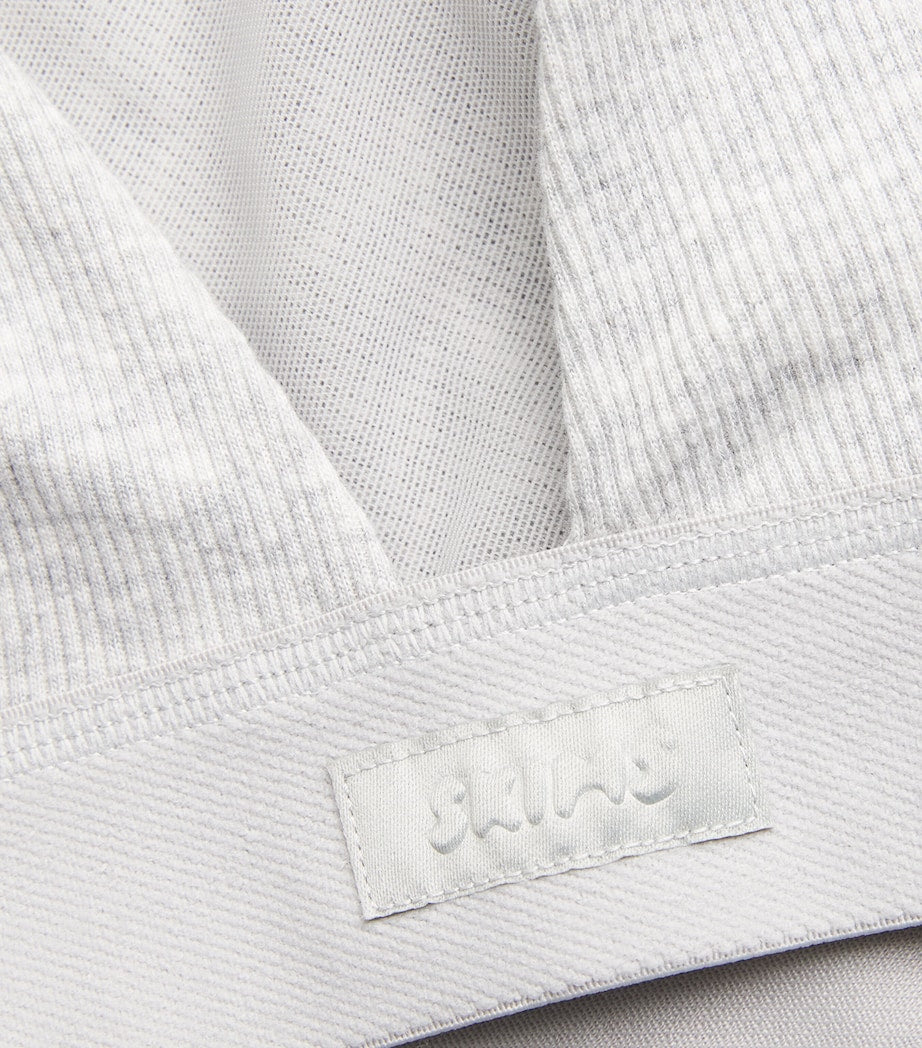 Skims Grey Stretch-Cotton Ribbed Plunge Bralette