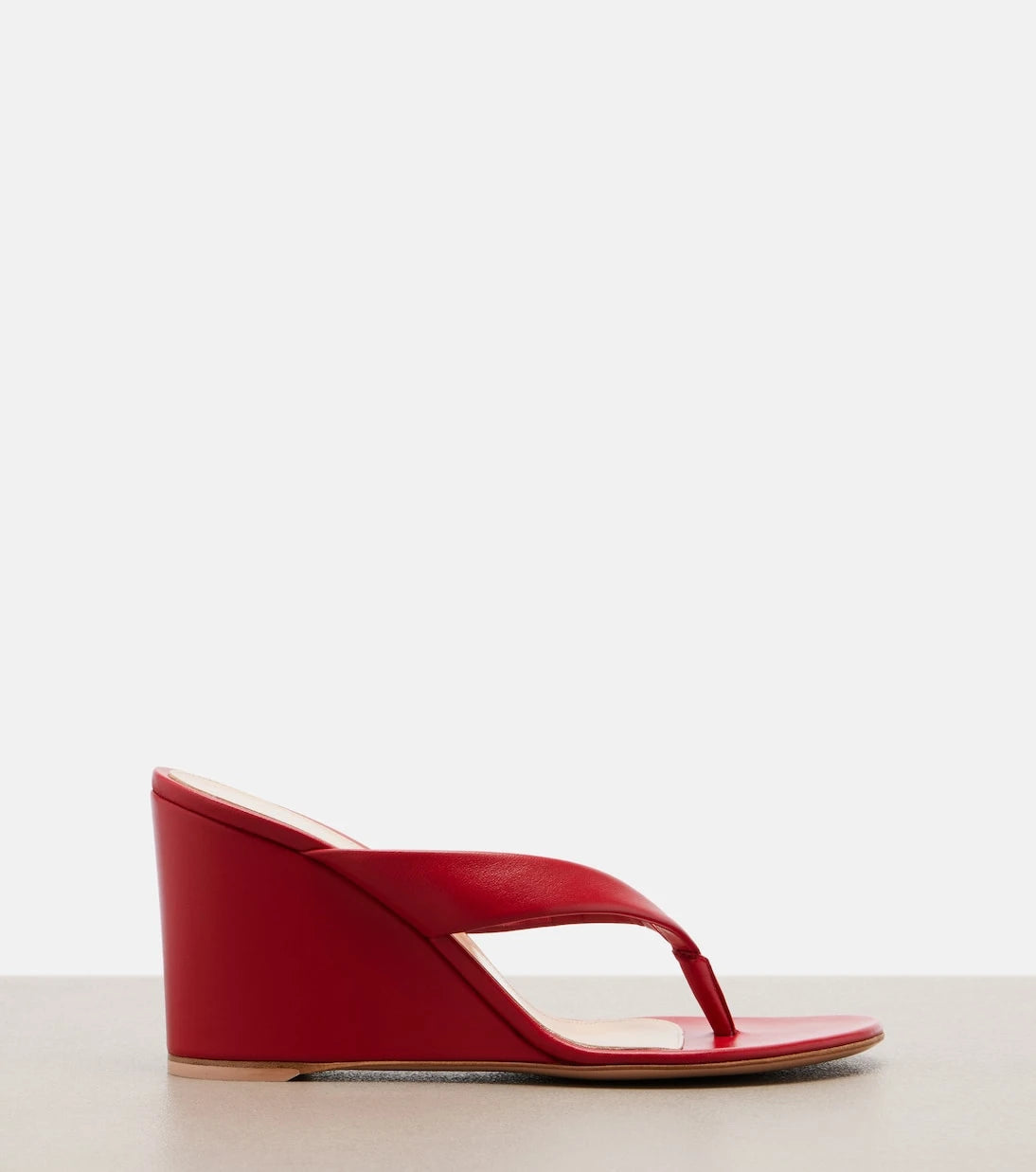Gianvito Rossi - Leather wedge thong sandals