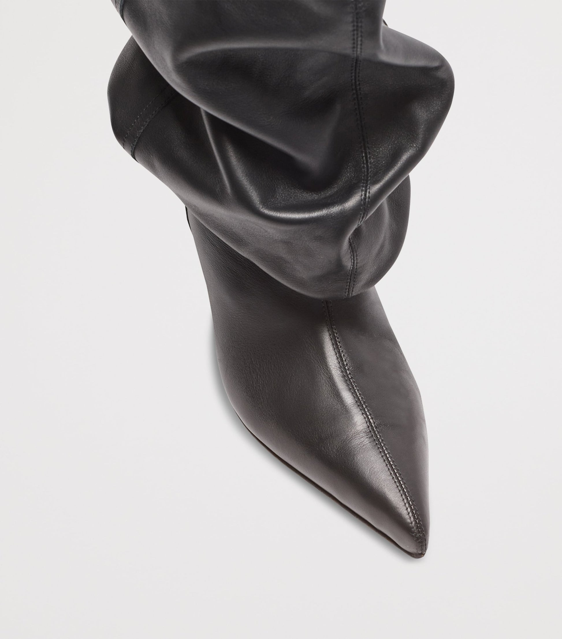 Balmain Black Leather Wedge Ankle Boots 60