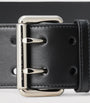 Black Calfskin Double-Prong Belt