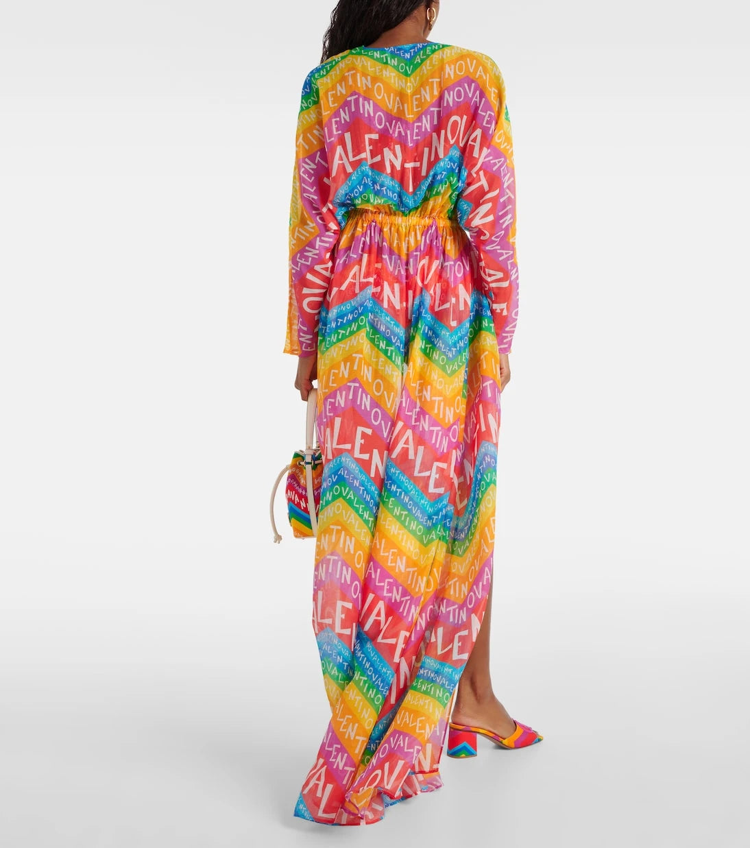 Valentino - Logo cotton-blend beach cover-up