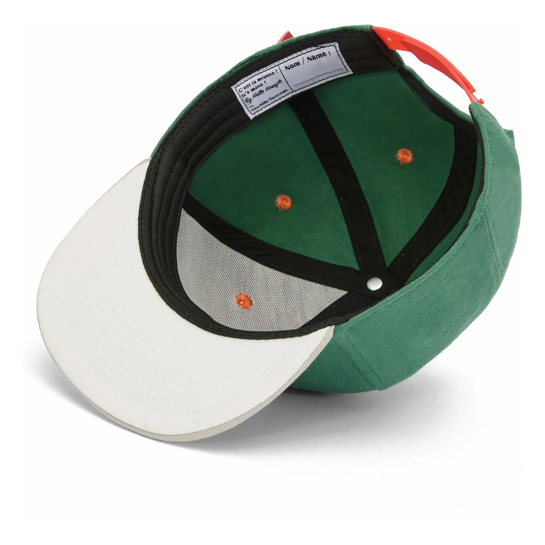 Hello Hossy - Mini Captain Organic Cotton Flat Visor Cap | Green