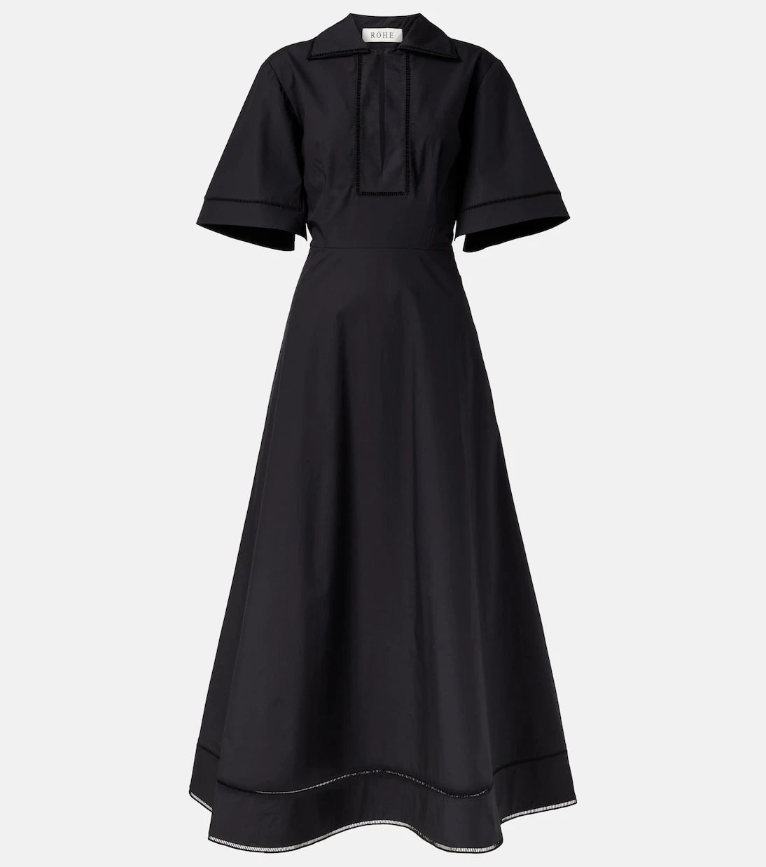 Róhe - Embroidered cotton poplin midi dress