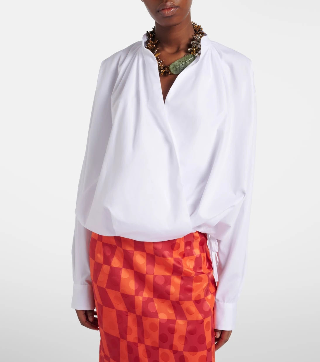 Dries Van Noten - Draped cotton blouse