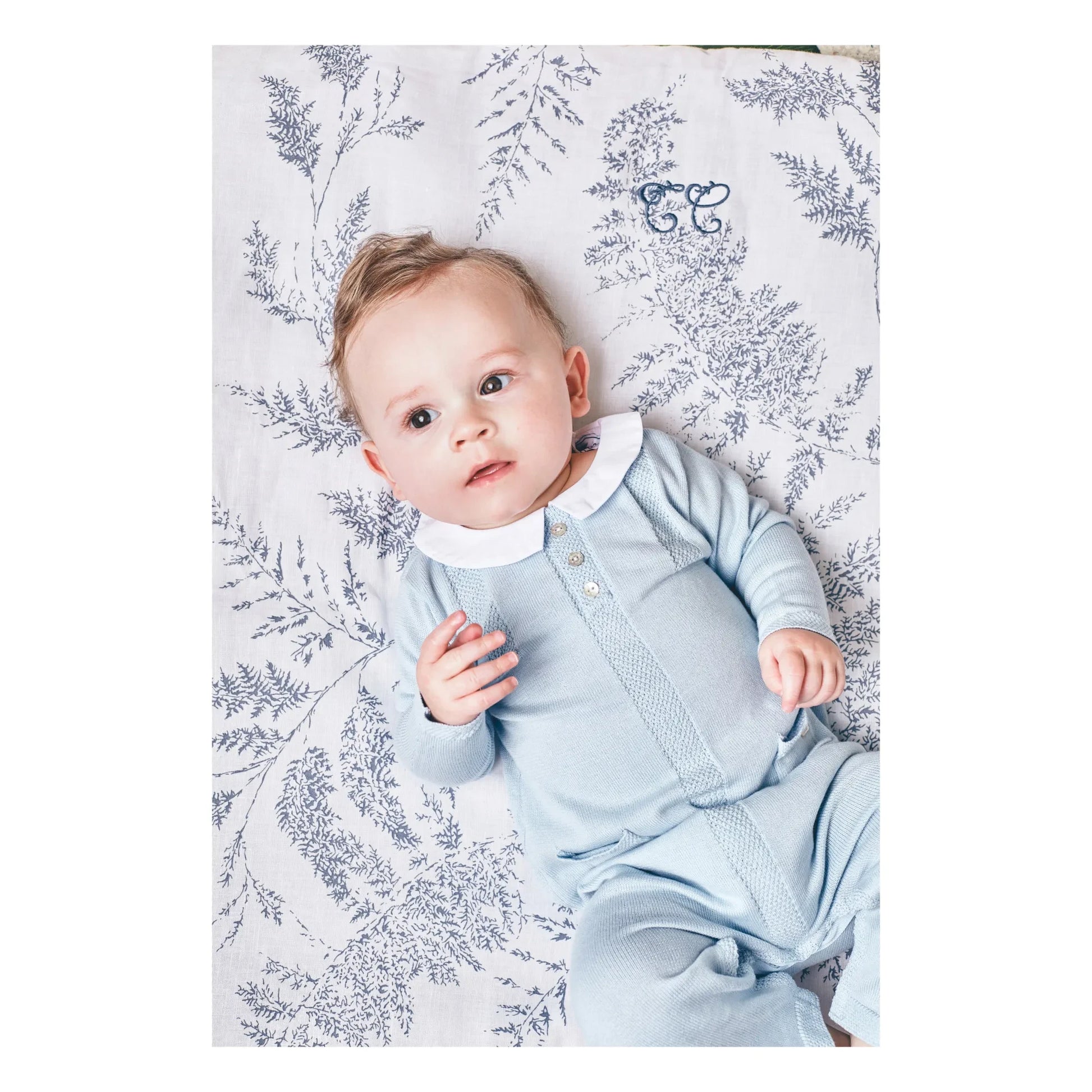 Tartine et Chocolat - Leaf-Print Blanket | Grey