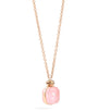 Mixed Gold, Rose Quartz and Diamond Nudo Necklace