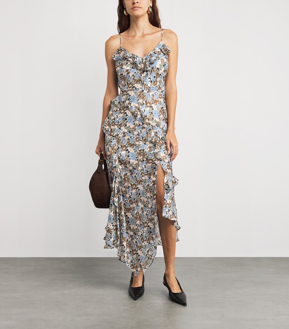 Veronica Beard Multi Silk Floral Avenel Midi Dress