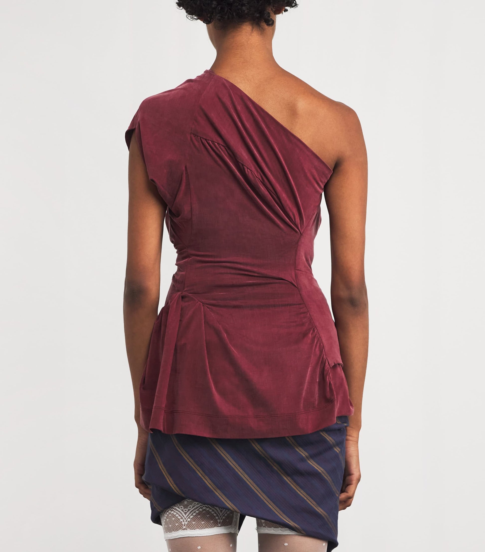 Vivienne Westwood Burgundy Andalouse Asymmetric Draped Top