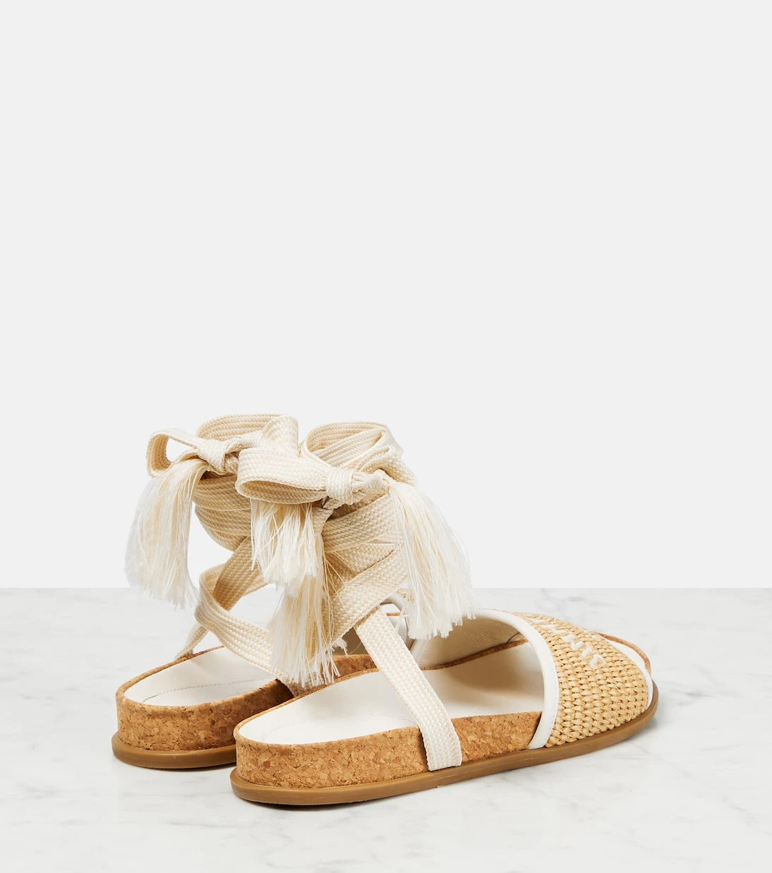 Jimmy Choo - Gal Flat logo raffia sandals