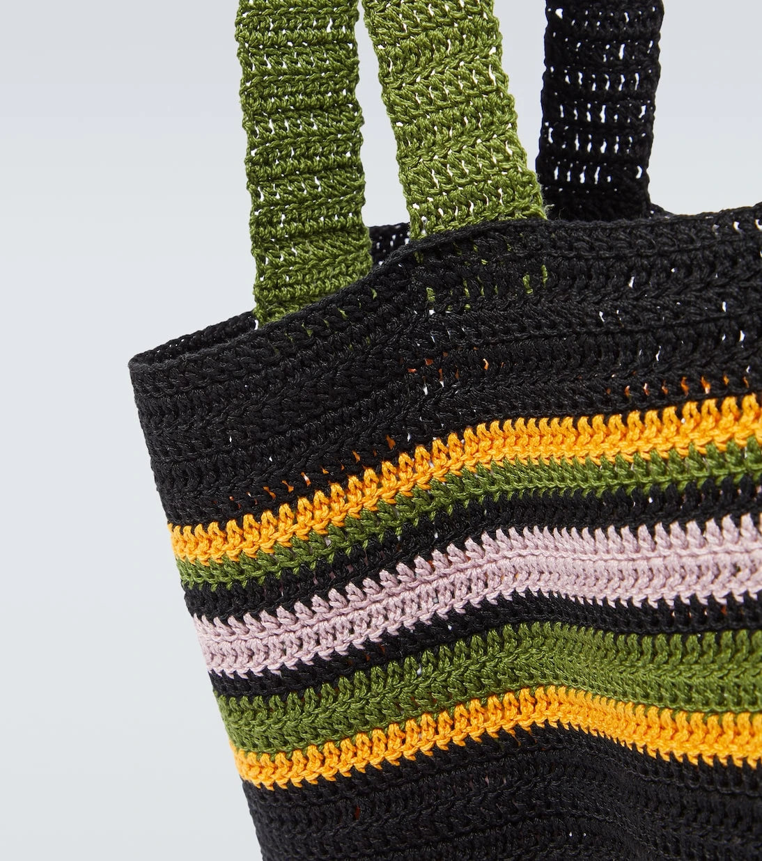 Bode - Harbor Stripe crochet cotton tote bag
