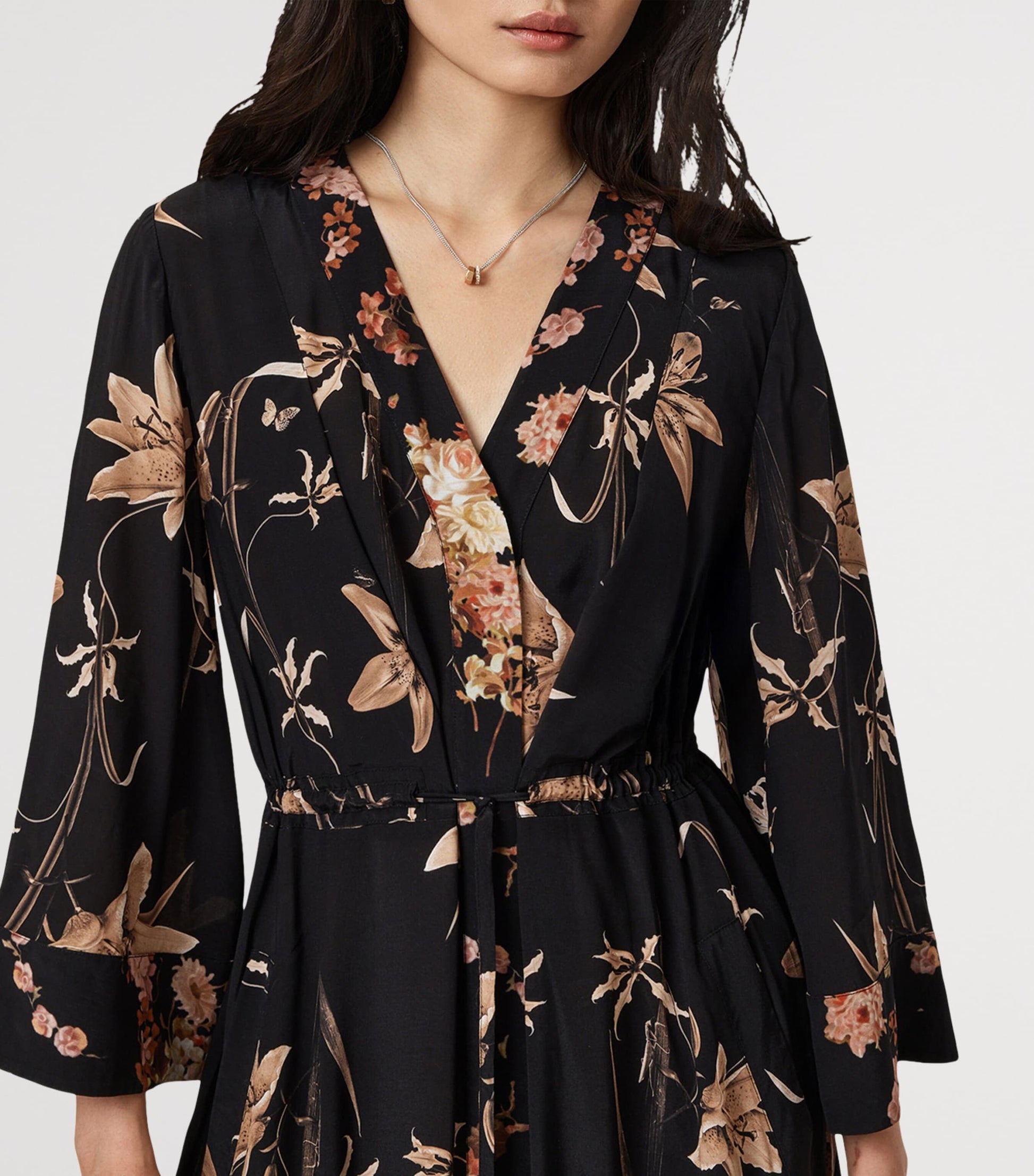 Floral Diana Midi Dress PETRA SEPIA BROWN