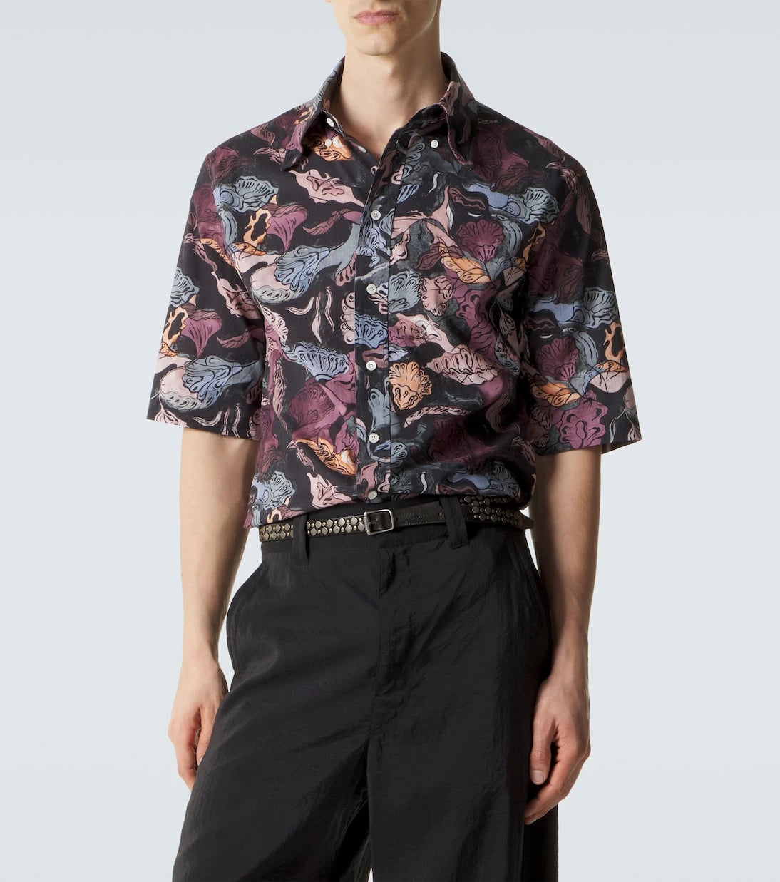 Lemaire - Floral cotton bowling shirt