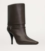 Saint Laurent Brown Leather Vicky Ankle Boots 90