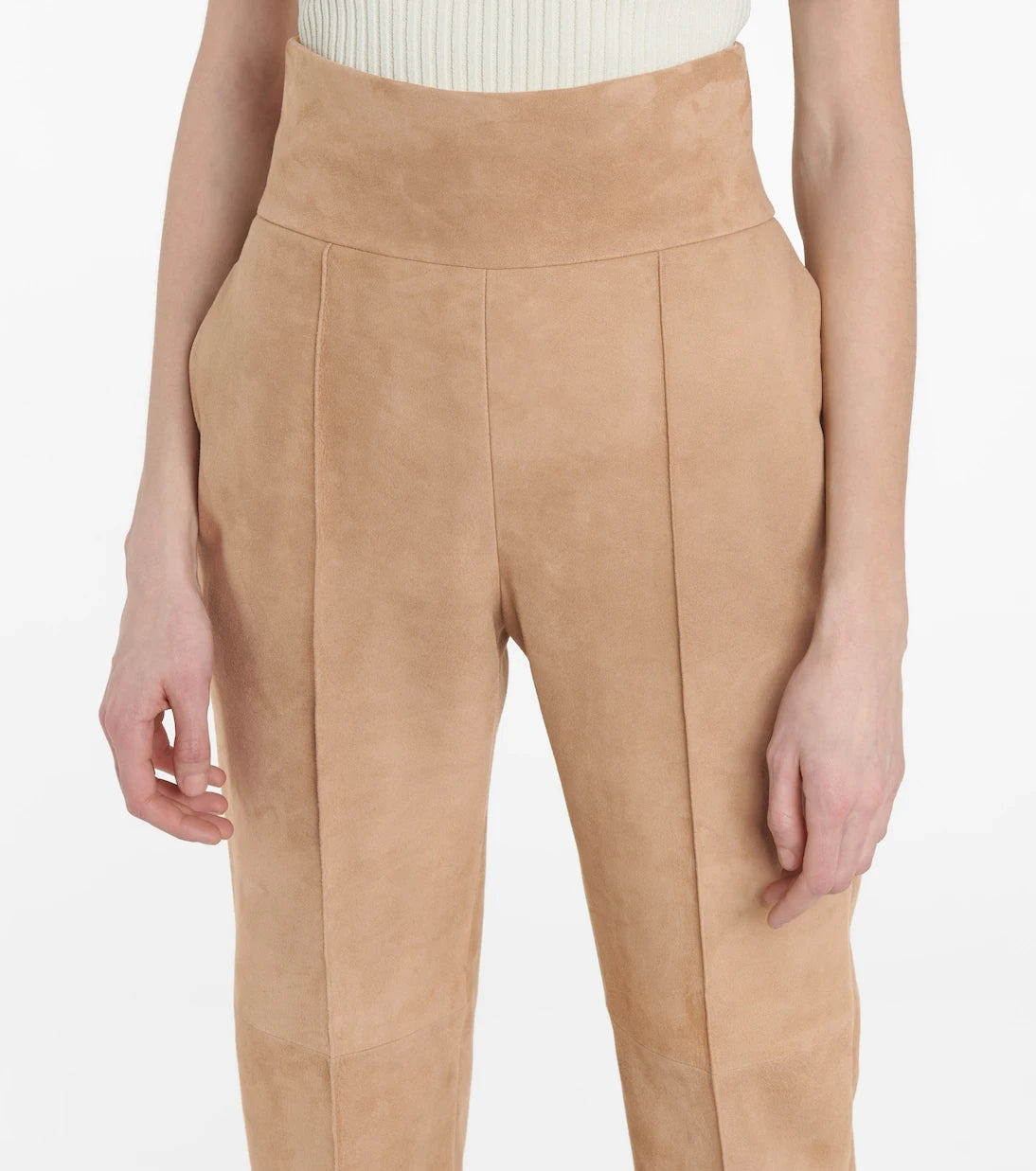 Alexandre Vauthier - Yüksek bel süet pantolon