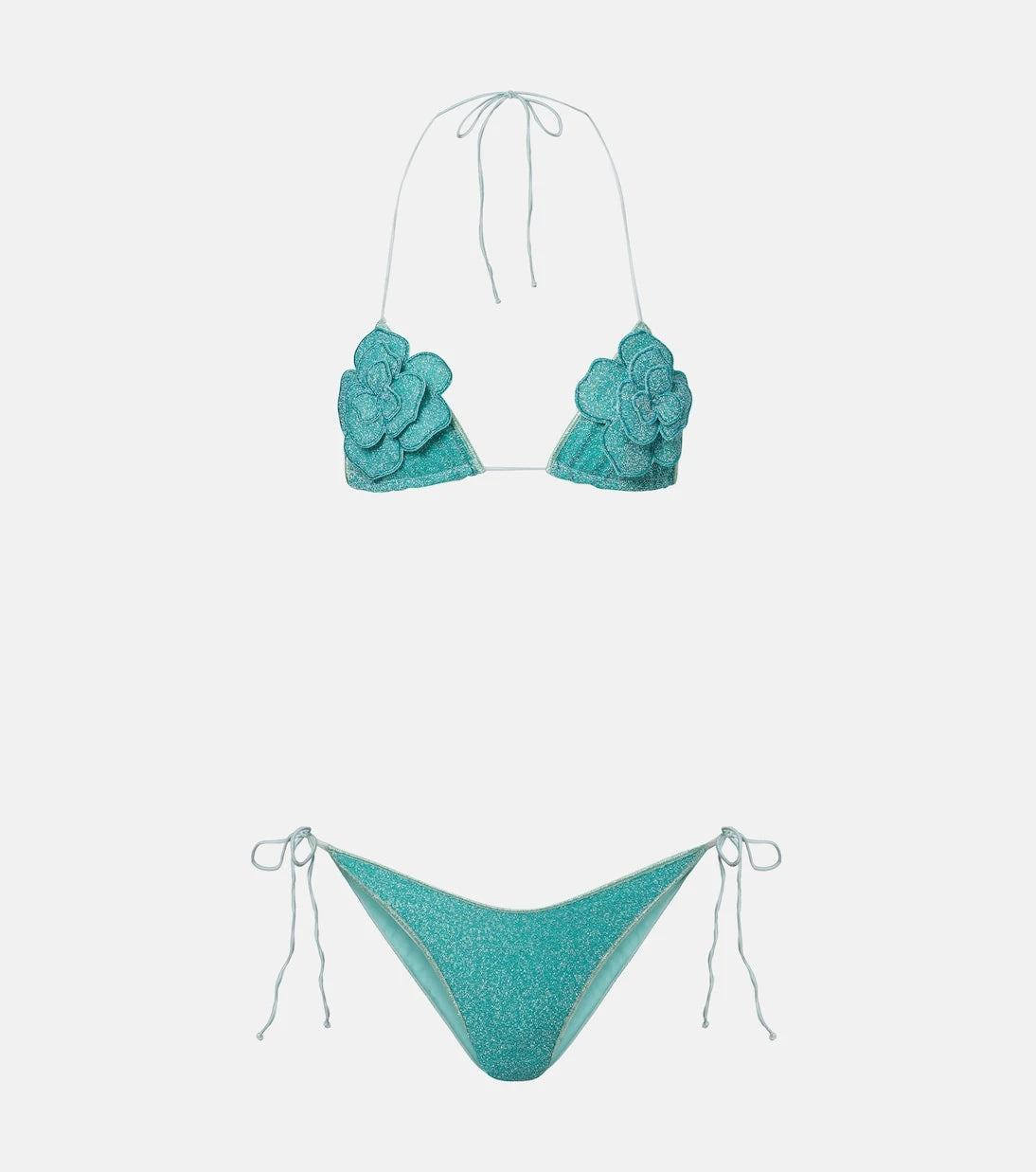 Oséree - Lumière floral-appliqué lamé bikini