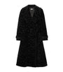 Burberry Black Silk-Blend Velvet Tailored Coat