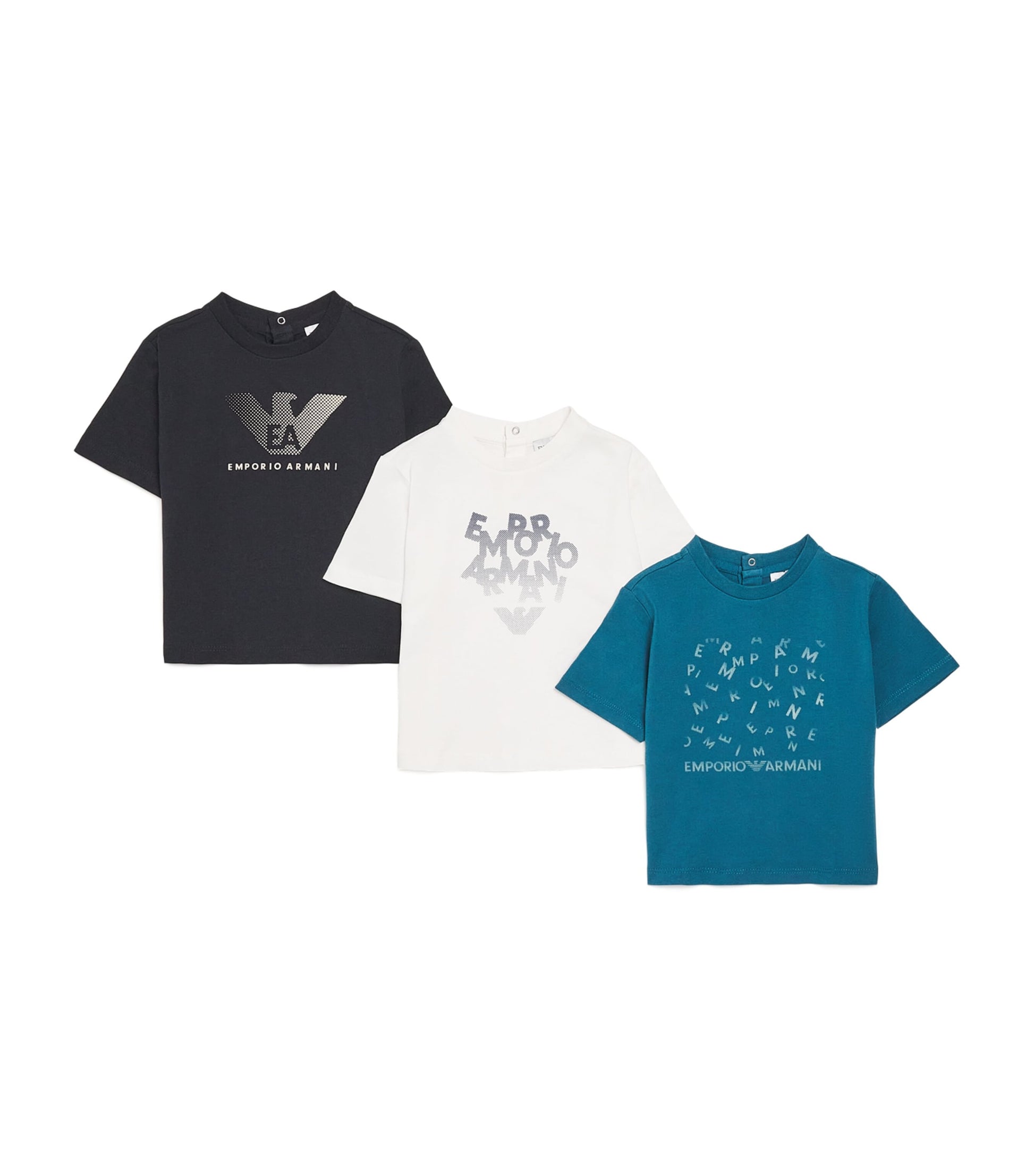 Emporio Armani Kids Pack of 3 Cotton Logo T-Shirts (6-36 Months)