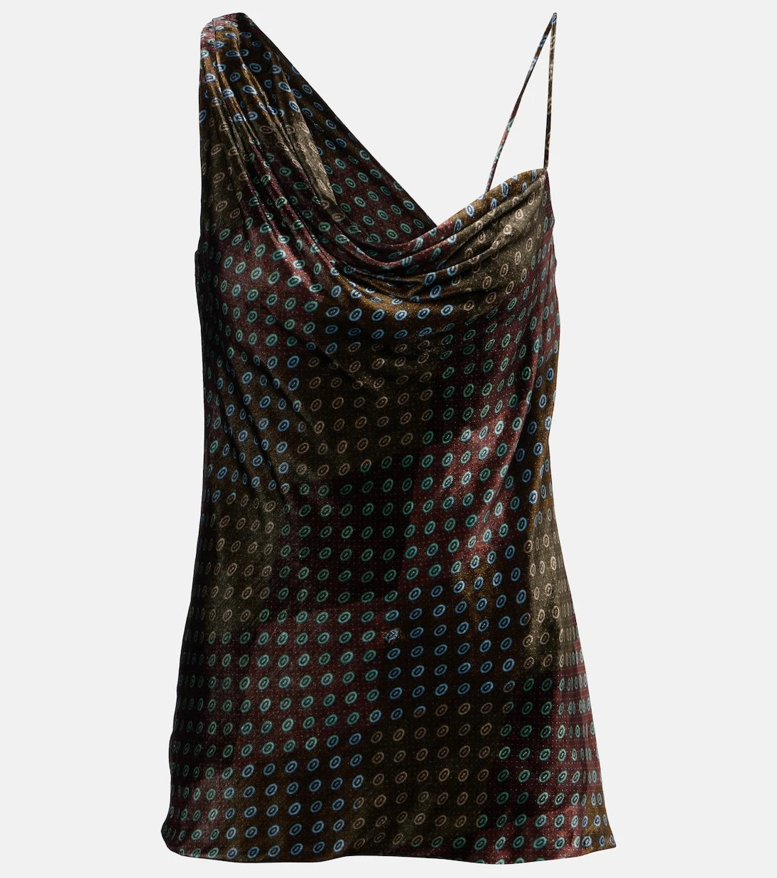 Dries Van Noten - Draped printed velvet top