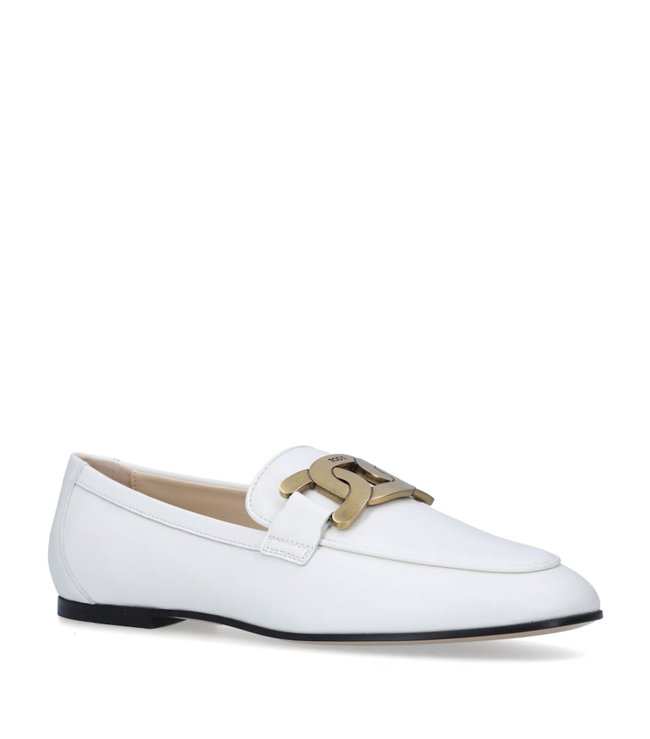 White Leather Loafers