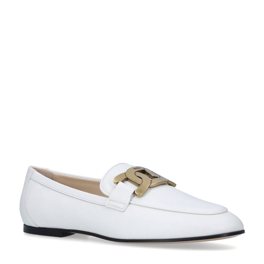 White Leather Loafers