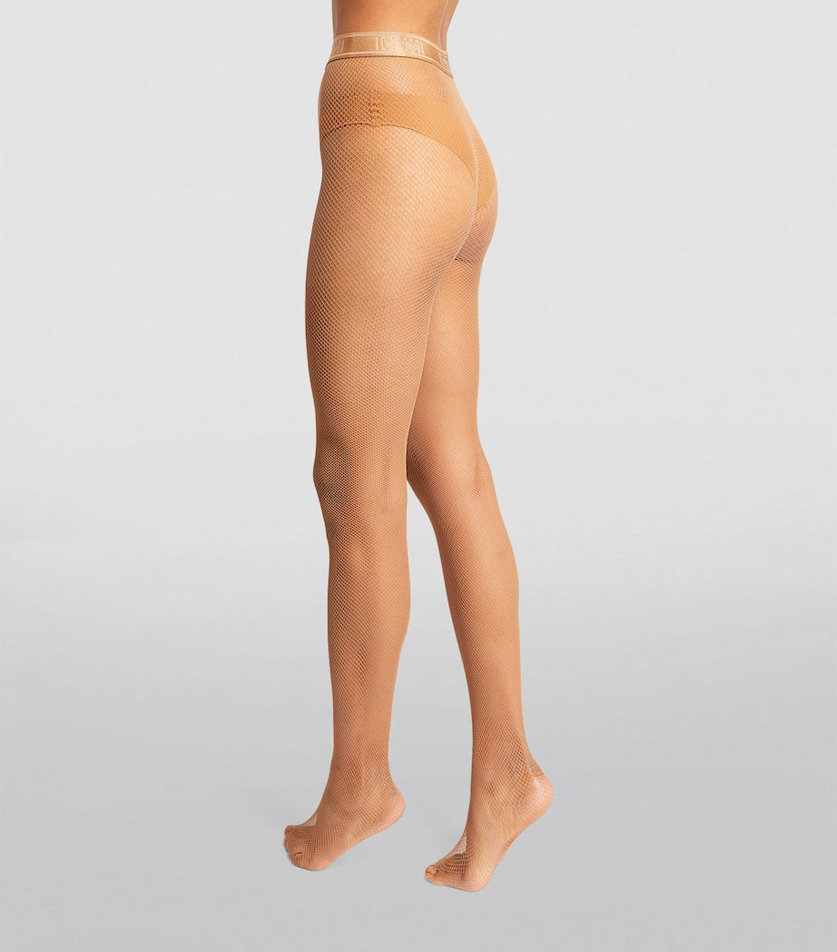 Brown Twenties Econyl Fishnet Tights