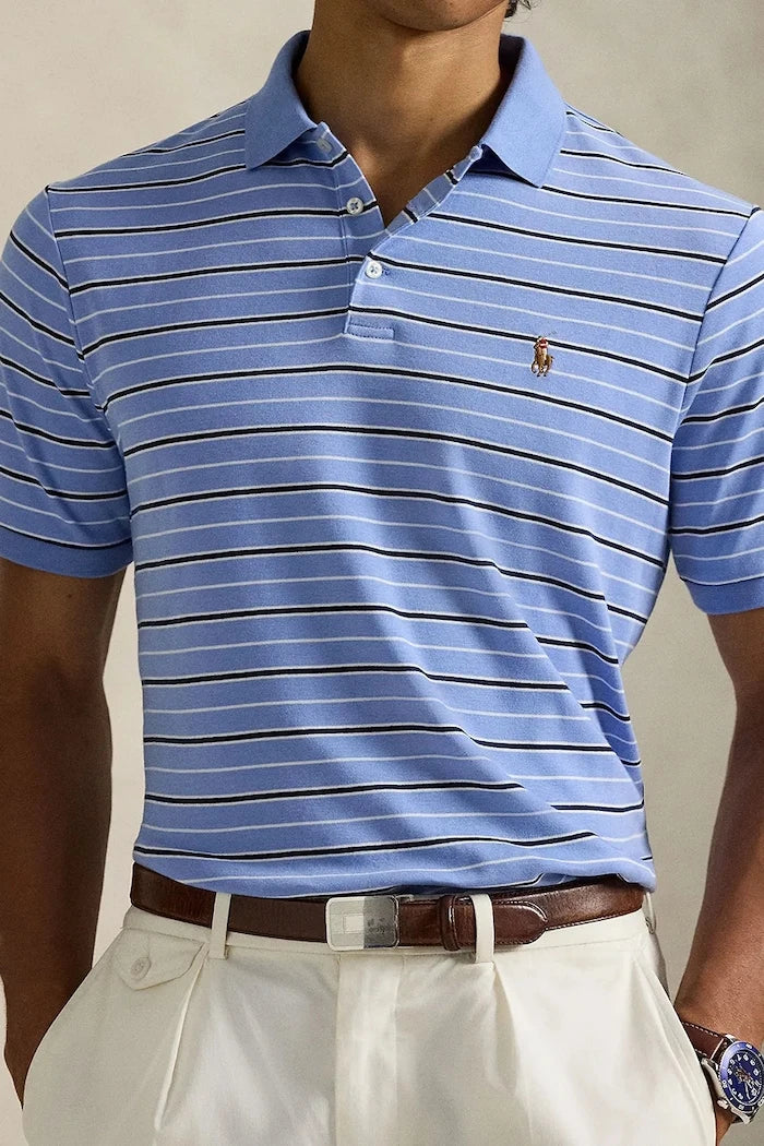 Памучна тениска с яка Polo Ralph Lauren