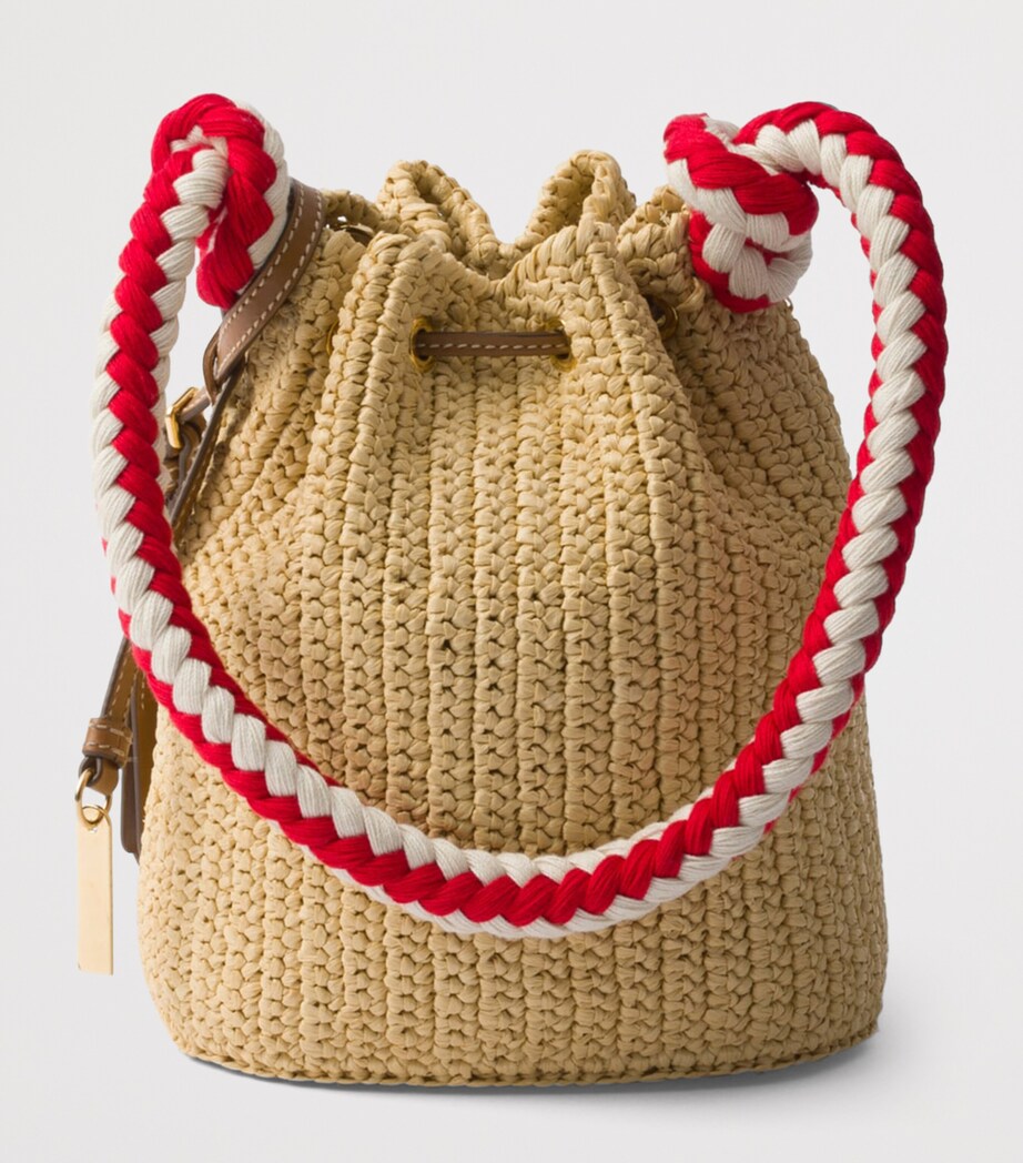 Prada Neutral Mini Crochet Bucket Bag