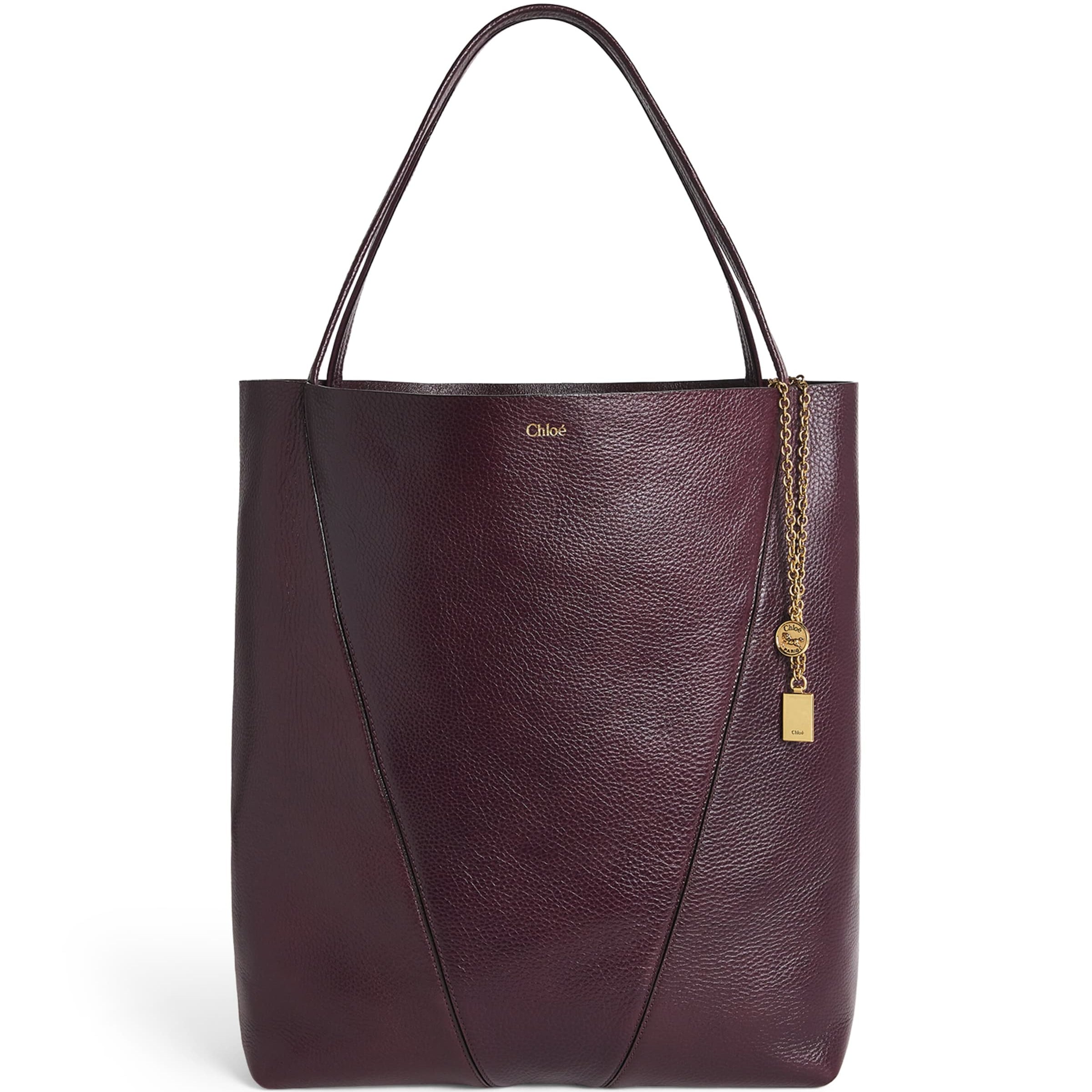 Large Leather Spin Tote Bag