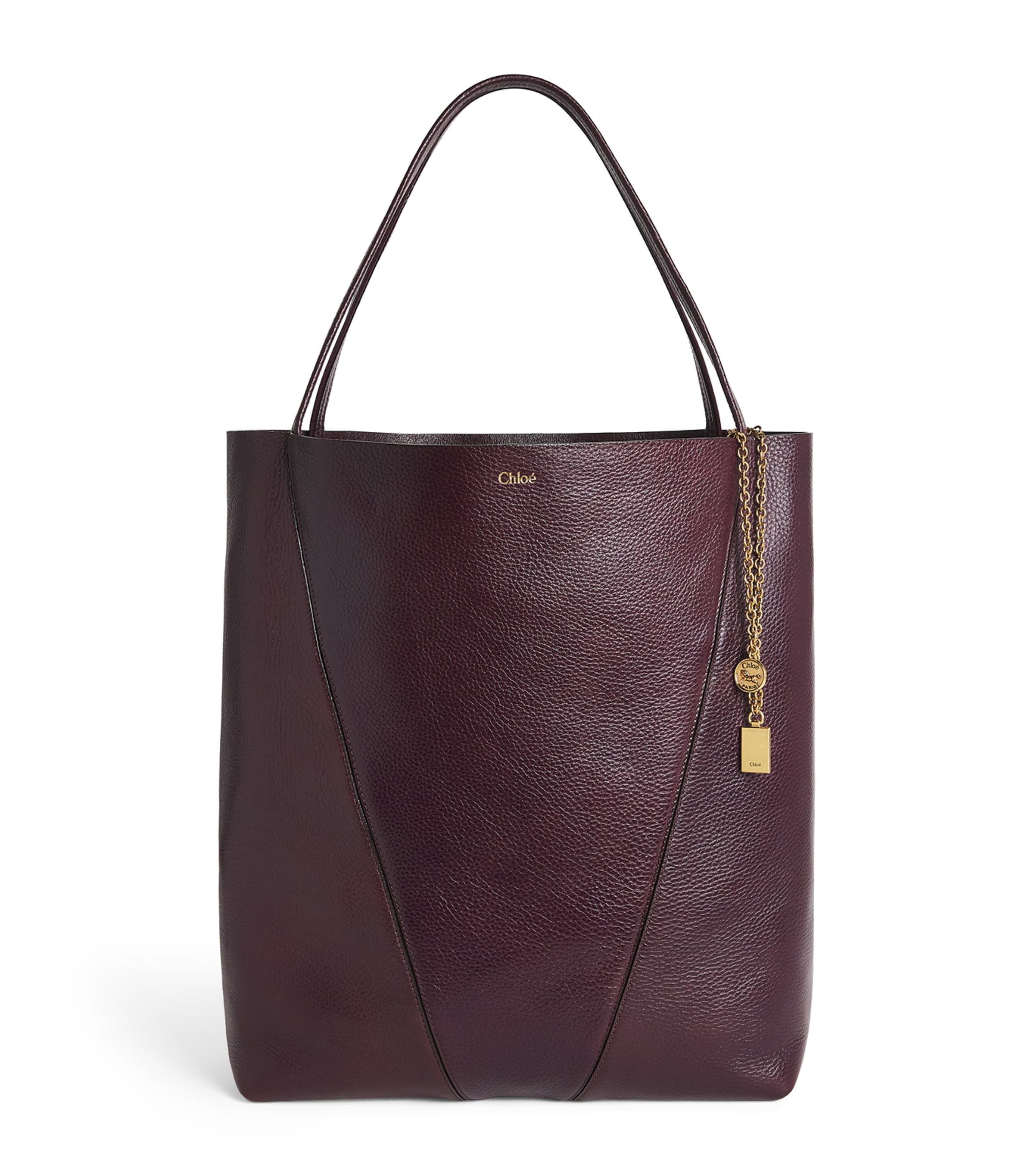 Large Leather Spin Tote Bag