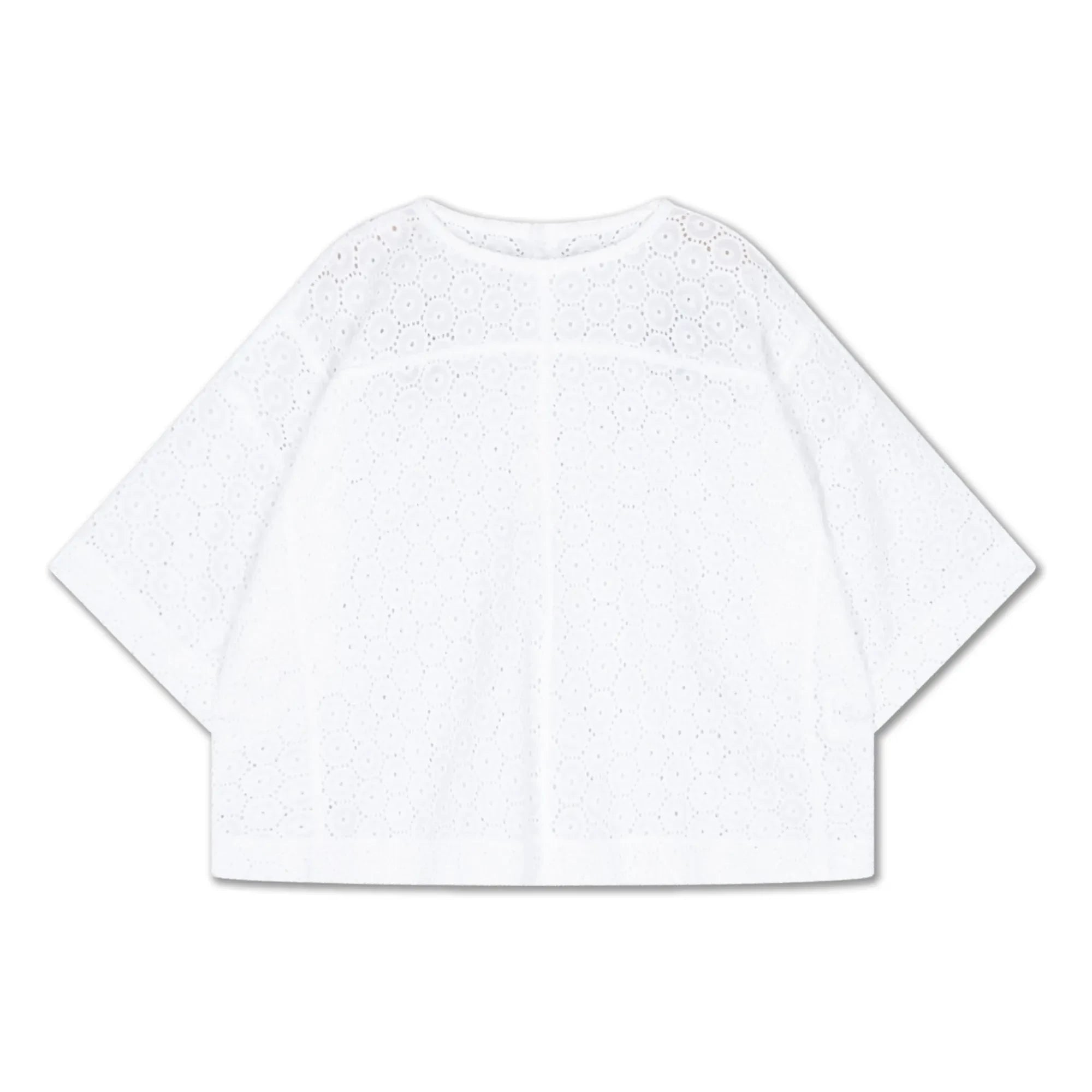 Repose AMS - Back buttoned blouse Embroidery Anglaise Organic cotton | White