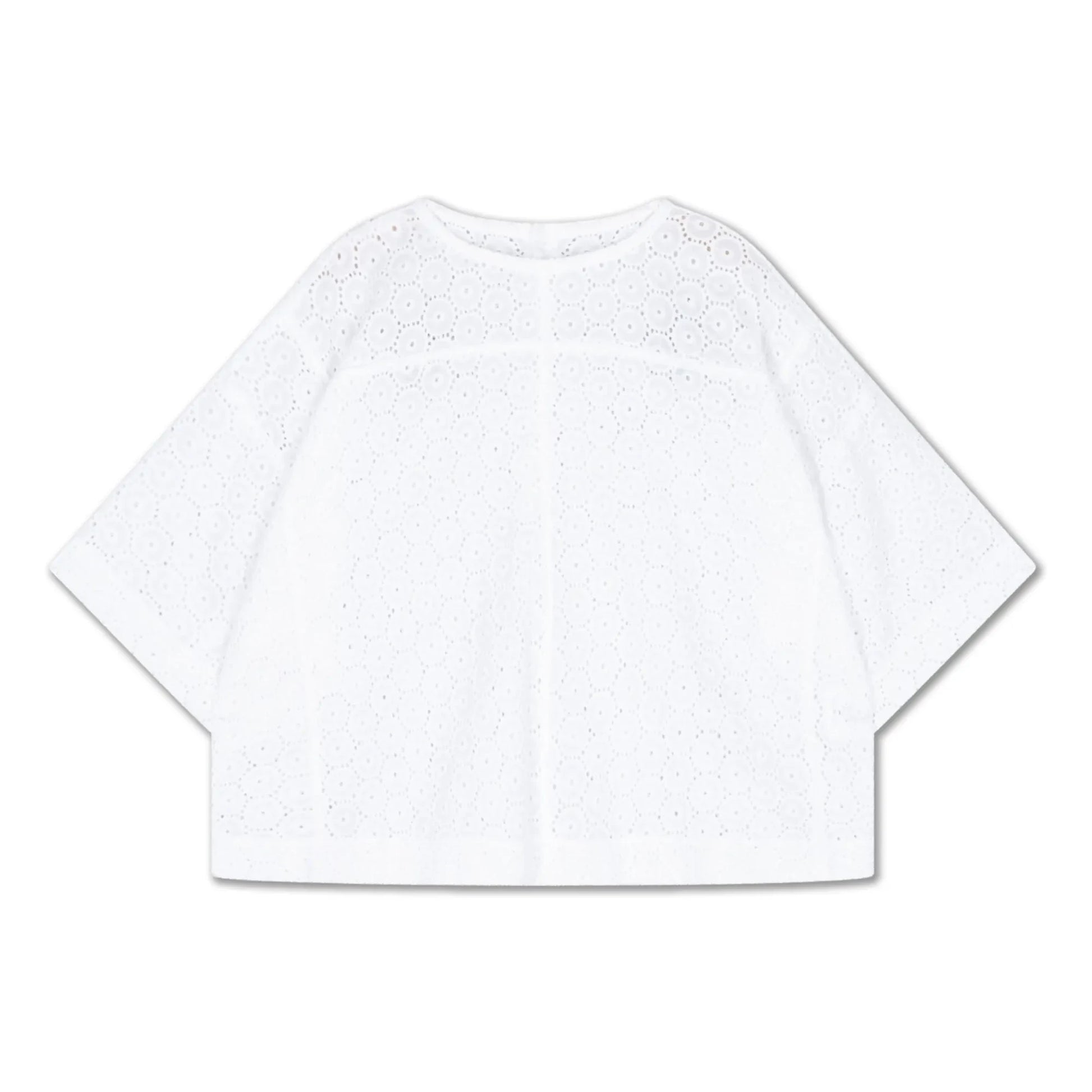 Repose AMS - Back buttoned blouse Embroidery Anglaise Organic cotton | White