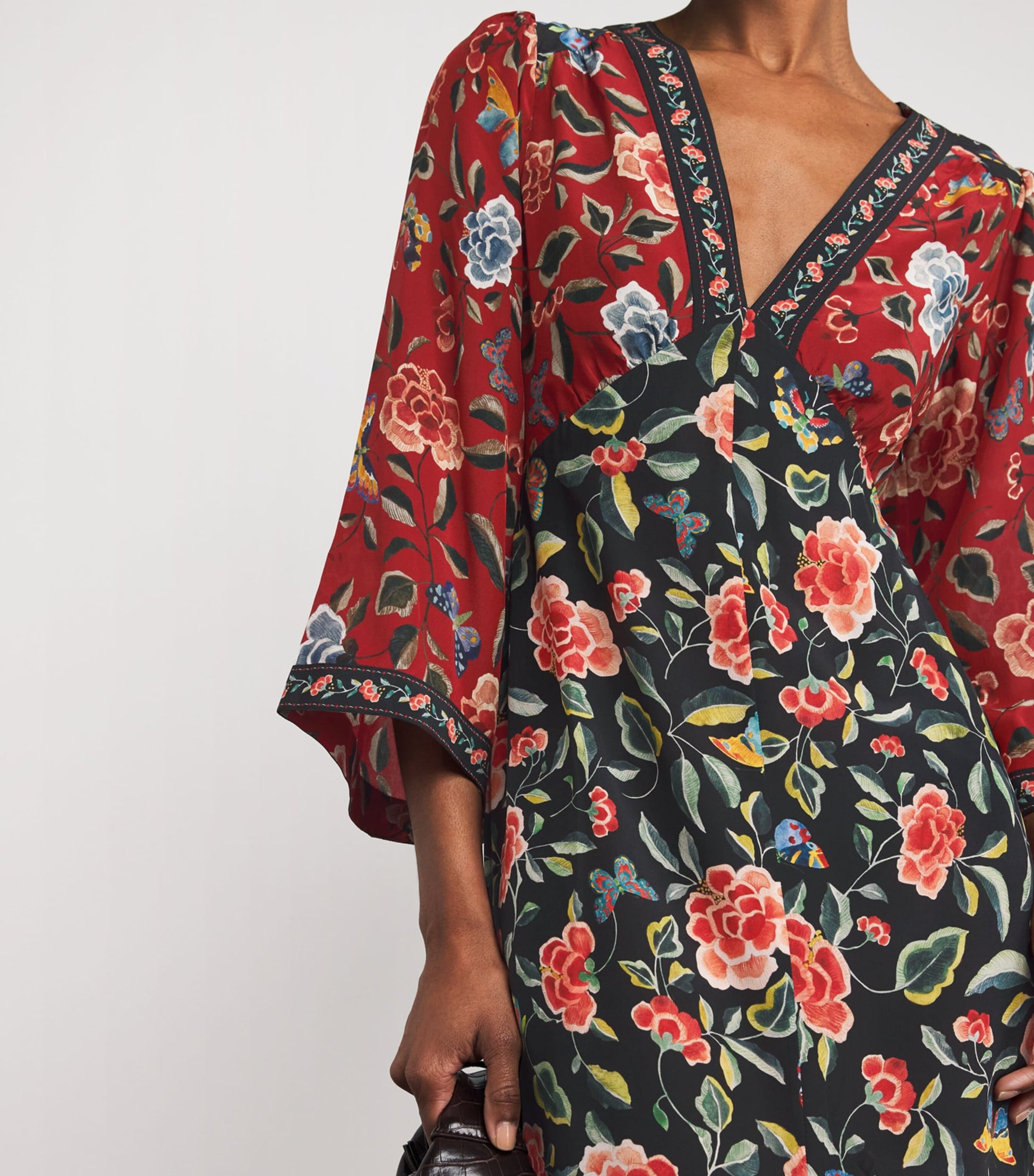 Rixo Black Silk Dahlia Maxi Dress