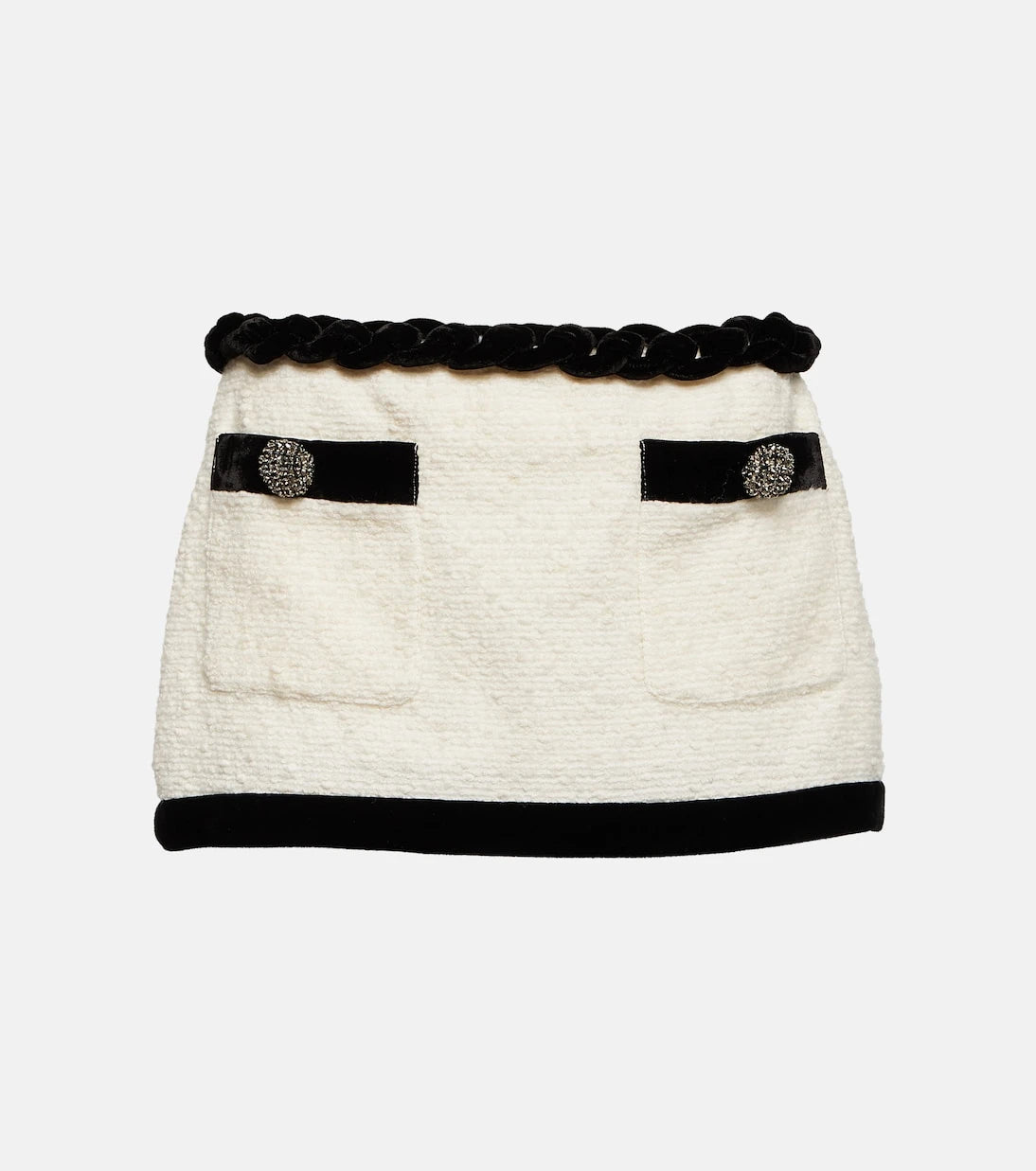 Area - Embellished bouclé miniskirt
