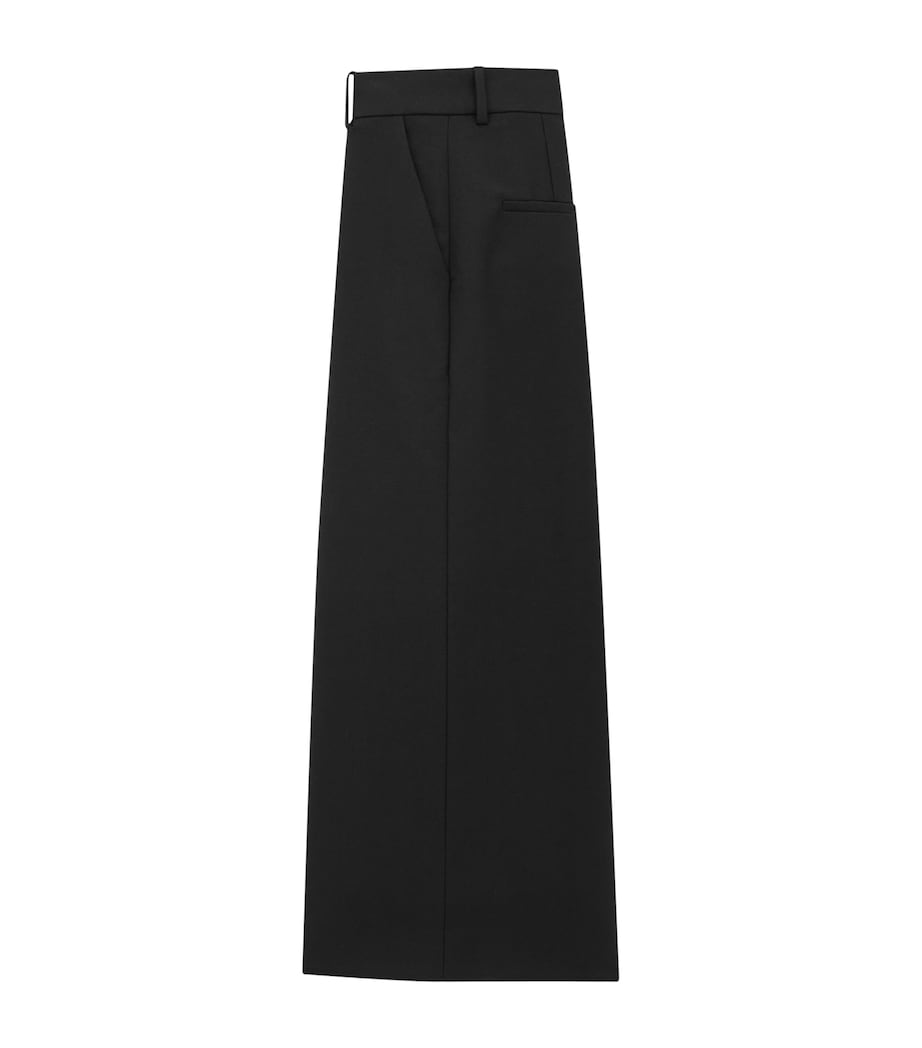 Saint Laurent Black Wool Mid-Rise Culottes