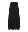 Black Tulle Embroidered Maxi Skirt