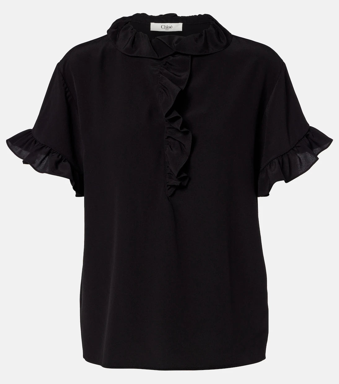 Chloé - Ruffled silk crêpe de chine top