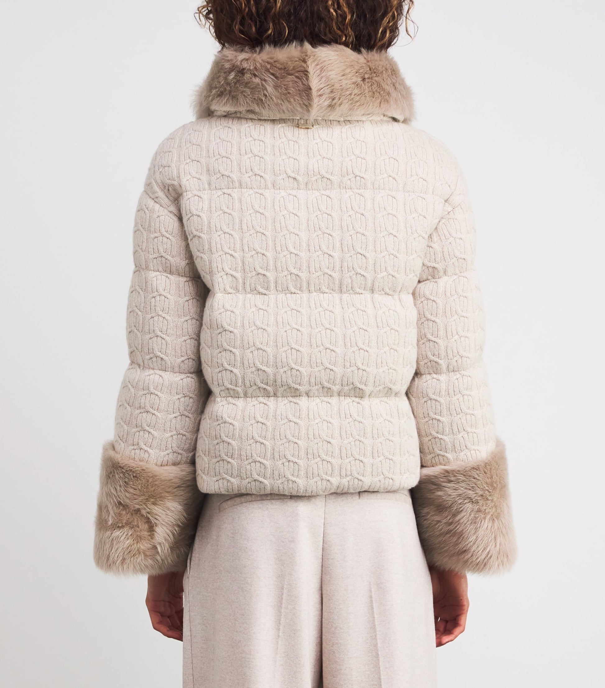 Agnona Beige Cashmere Padded Jacket