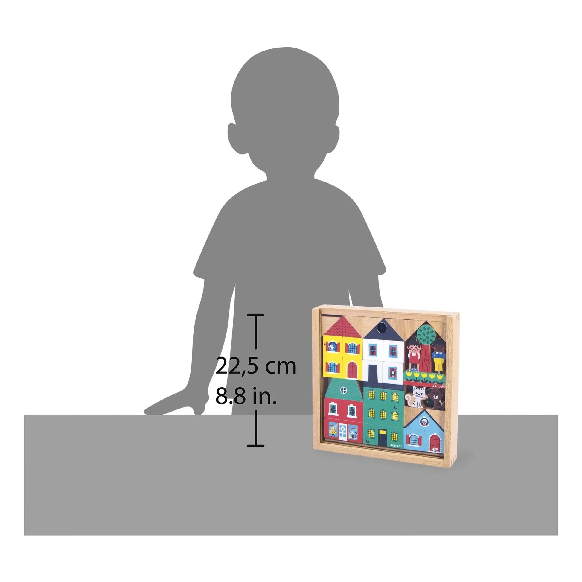 Janod - City wooden blocks set - Cross Roads