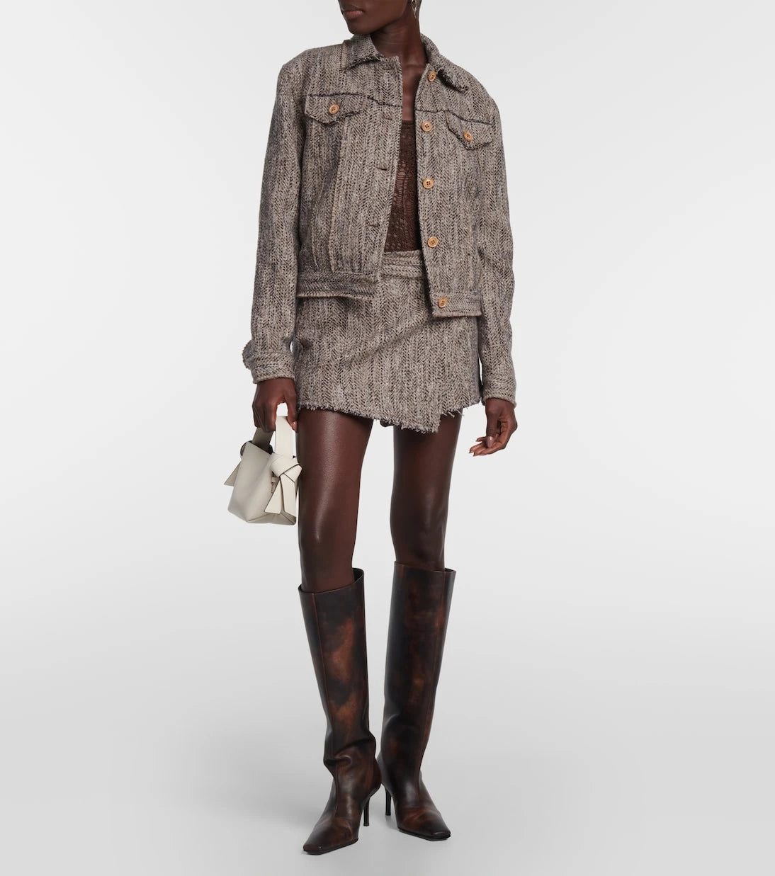 Acne Studios - Herringbone wrap miniskirt
