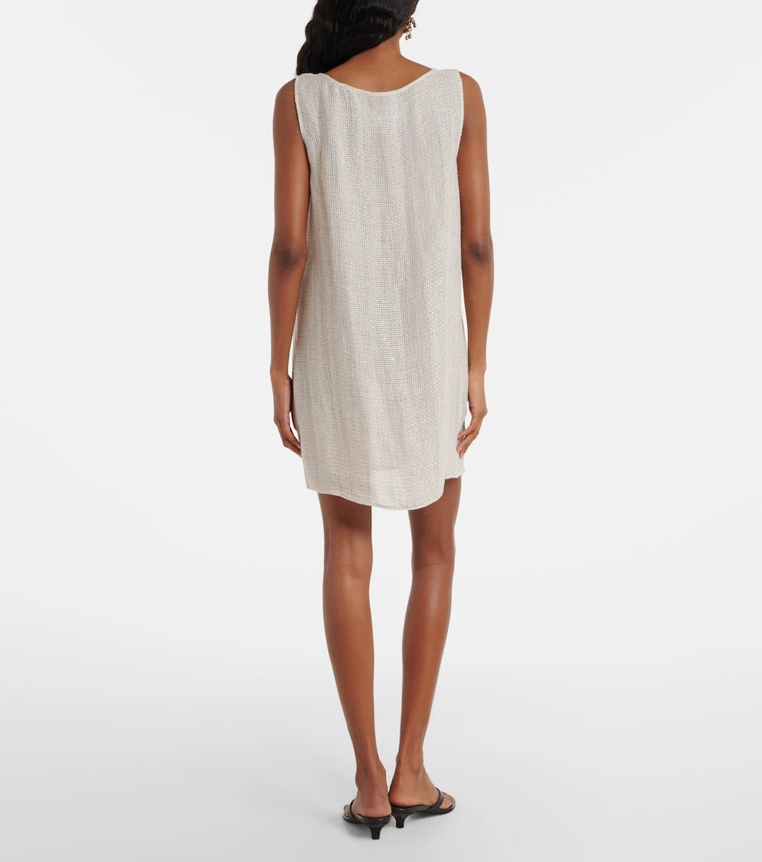 Leset - Stella sequined linen-blend minidress