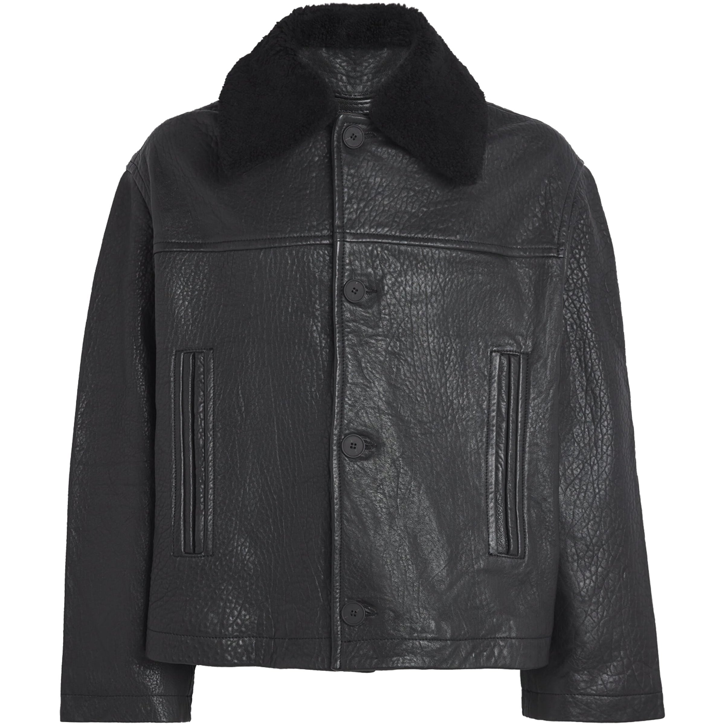 Studio Nicholson black Del Leather Jacket