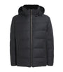 Yves Salomon Grey Wool-Silk Mink-Trim Puffer Jacket