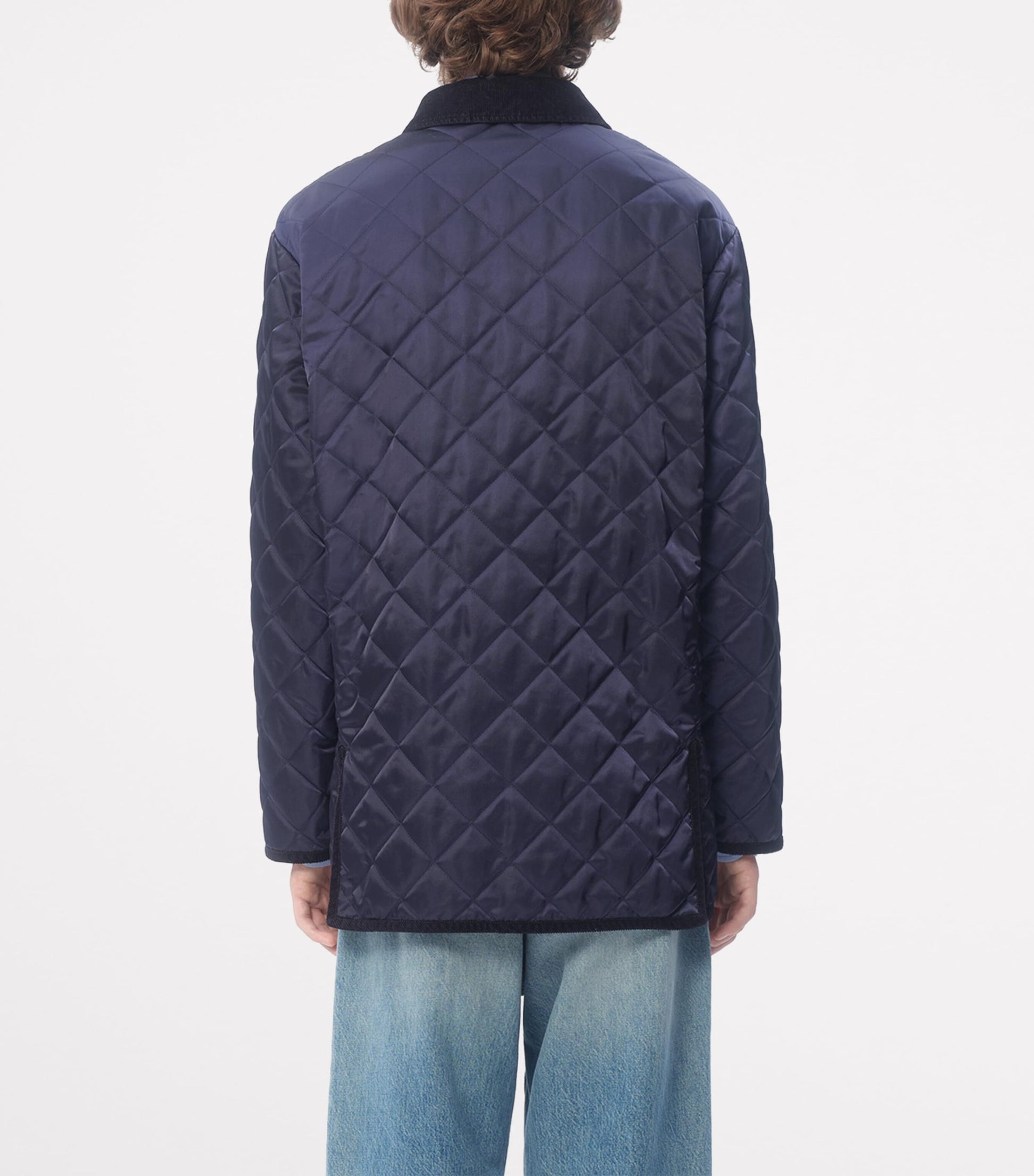 Valentino Navy VLogo Quilted Jacket